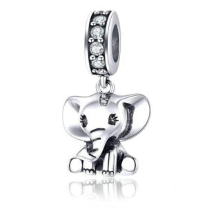 Charm Elefant Silberfassung