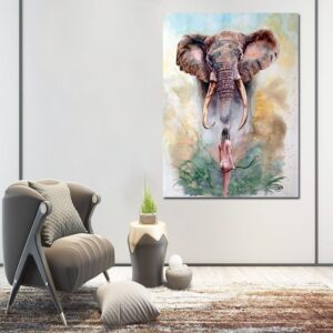 Leinwandbild Elefant Indische Malerei