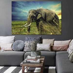 Leinwandbild Elefant in der Savanne