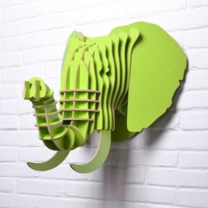 Elefantenkopf für die Wand, Hellgrün